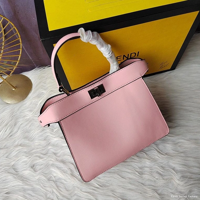 Vintage HOT Peekaboo Petite Pink Leather ISeeU Nappa Bag Fendi In 0802